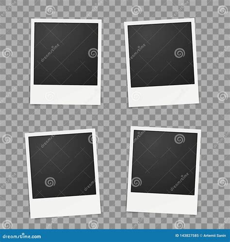 Template For Photo Polaroid Frames Vector For Design Stock Vector