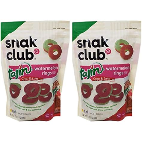 Snak Club Tajin Clasico Chili And Lime Gummy Watermelon Rings 24 Oz