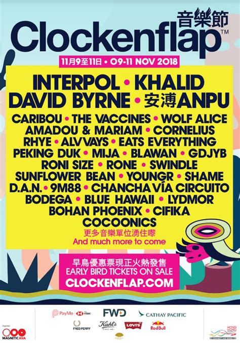 Event Clockenflap 2018 Line Up Includes Interpol Khalid David Bryne