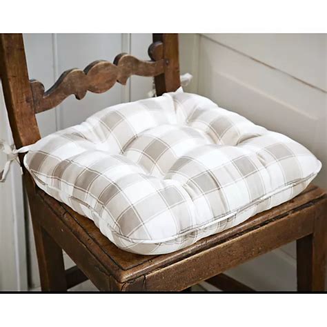 Latte Check Kitchen Chair Cushion Lakeland