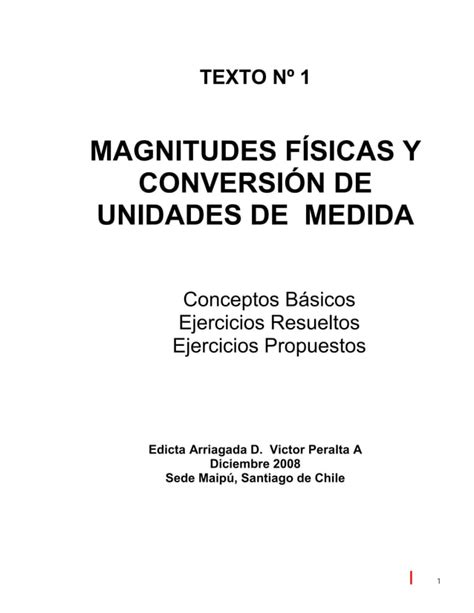 Magnitudes Fisicas Y Conversion De Unidades De Medida Pdf Descarga Gratuita