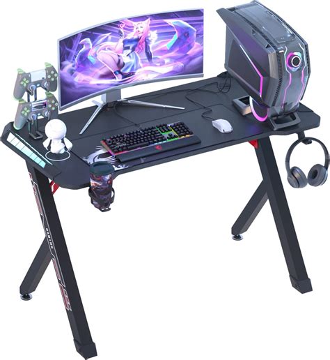 Fativo Postazione Gaming Scrivania 100cm Scrivania Gaming Con Led Rgb