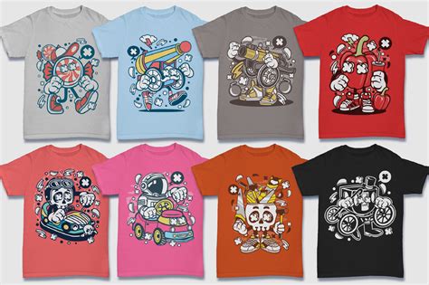 Cartoon Vector 4 Tshirt Design Bundle