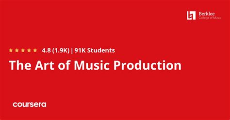 Free Online Course - The Art of Music Production (Coursera)