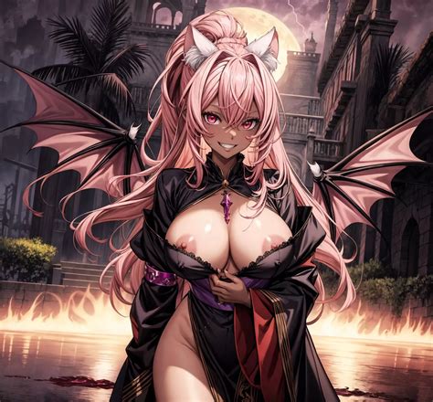 Demonic Pink Cat Girl Likes To Undress Herself Nudes Nekomimi Nude Pics Org