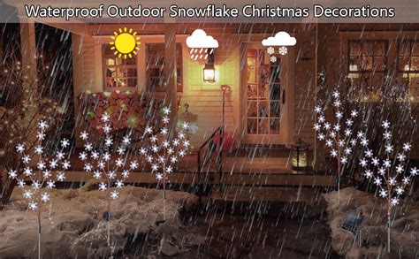 Homeleo Set Snowflake Solar Christmas Lights Cool White Led