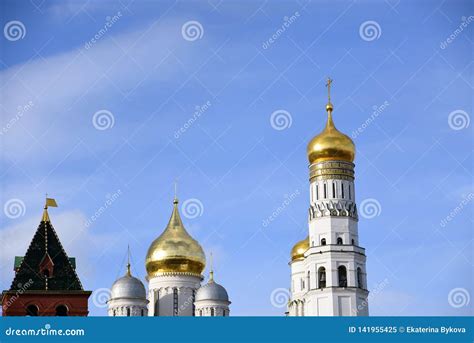 Architecture of Moscow Kremlin. Popular Landmark. Stock Image - Image of annunciation, ivan ...