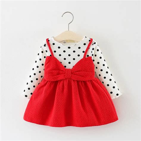 Nova primavera outono bonito do bebê crianças meninas vestir vestido de