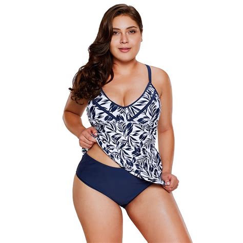 Tankini traje de baño de talla grande para mujer conjunto de Bikini