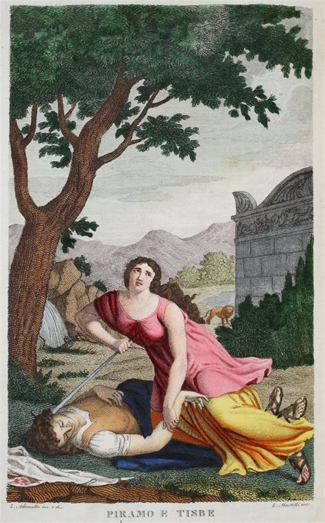 Pyramus En Thisbe Boek IV Illustratie Uit Ovidius Metamorfosen