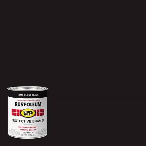 Rust Oleum Stops Rust 1 Qt Low VOC Protective Enamel Semi Gloss Black