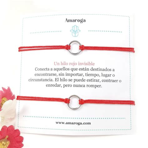 Pulseras Pareja Hilo Rojo Con Aro Amaroga