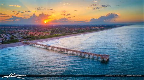 Juno Beach Pier Aerial | Royal Stock Photo