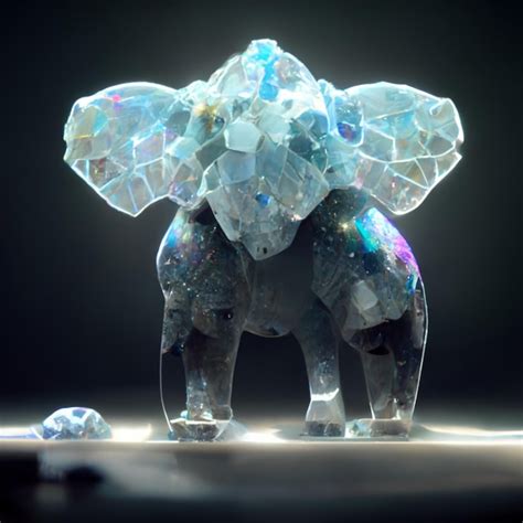 Premium AI Image There Is A Crystal Elephant Standing In The Middle