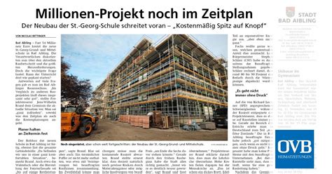 Millionen Projekt Noch Im Zeitplan Ovb Heimatzeitungen