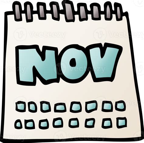 cartoon doodle calendar showing month of november 45314576 PNG