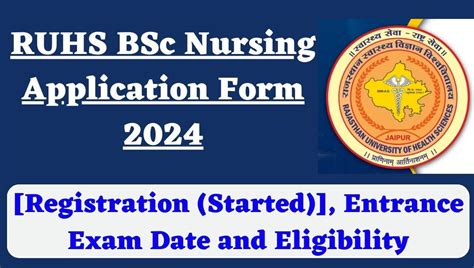 RUHS BSc Nursing Application Form 2024 Registration Started