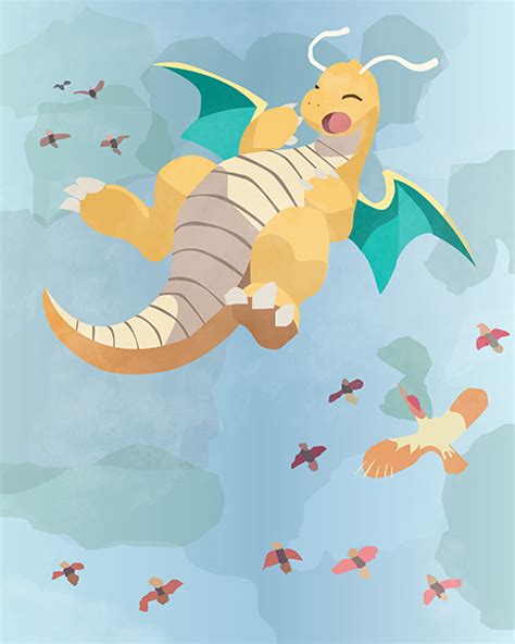 Friendly Dragonite Pokémon Poster Inspired By Pokémon Tcg