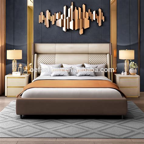 Oe Fashion Custom Light Luxury Bed Room Furniture Modern Stainless