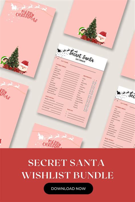 Secret Santa Questionnaire Etsy