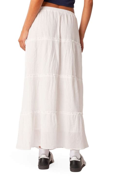 EDIKTED Tiered Cotton Skirt Nordstrom