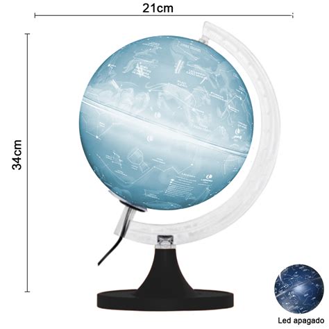 Globo Terrestre Cielo Cm Led Branco Libreria