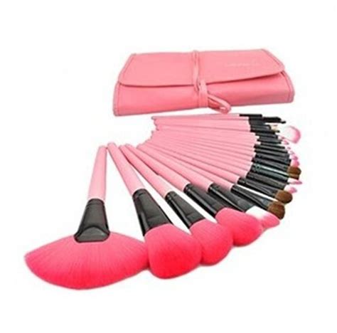 Pink 24 set makeup brushes