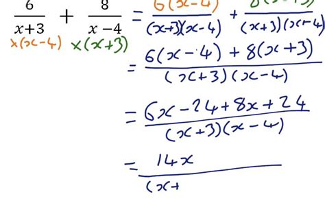 Adding And Subtracting Algebraic Fractions YouTube