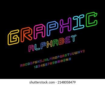 Glitched Display Alphabet Design Typeface Letters Stock Vector Royalty