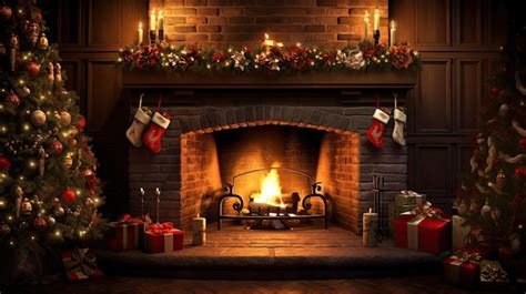 Premium Photo | Cozy christmas fireplace