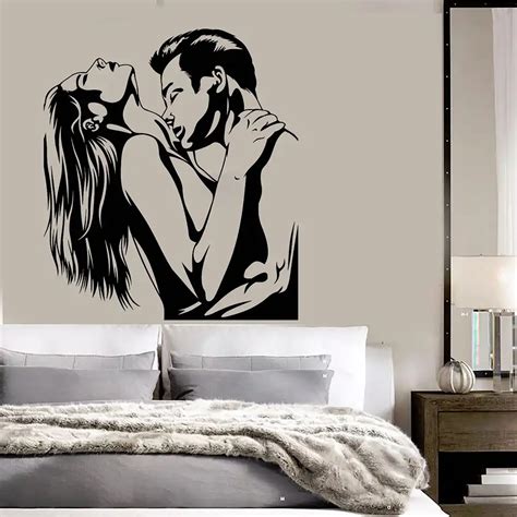 Loving Modern Style Decoration Wall Stickers Man Kissing With Woman