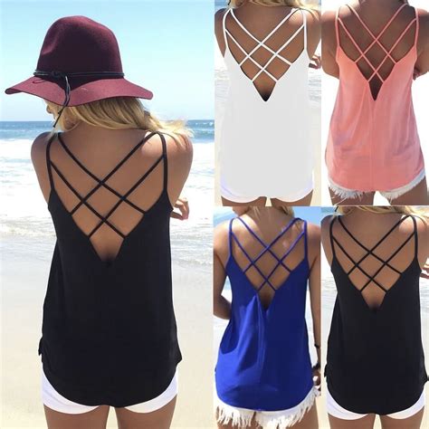 New 2019 Sexy Casual Tanks Tops Women Camis Strapless Hollow Out Tops