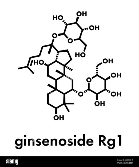 Ginsenoside Rg1 Ginseng Molecule Skeletal Formula Stock Vector Image