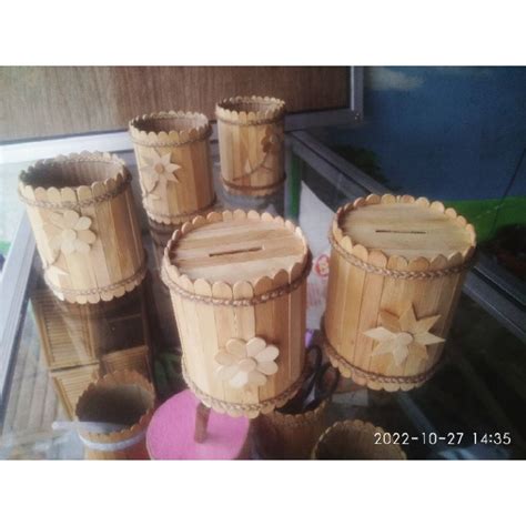 Jual kerajinan tangan celengan dari stik es krim | Shopee Indonesia