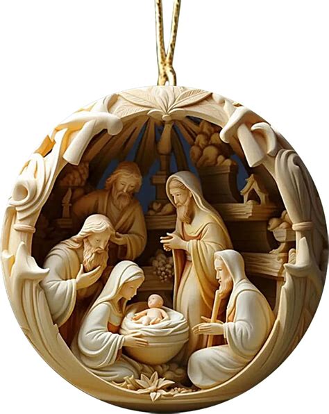 Jesus Nativity Scene Ornament, Nativity Scene Hanging Ornaments ...