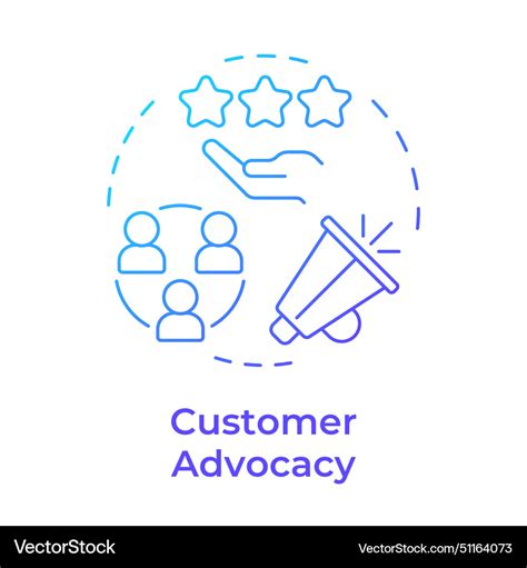 Customer Advocacy Blue Gradient Concept Icon Vector Image