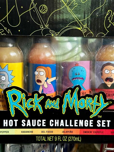RICK AND MORTY Hot Sauce Challenge Set Spicy Gift Set Food Drinks Spice Seasoning On