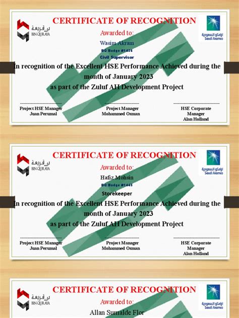 Updated Hse Certificate | PDF