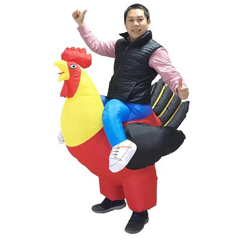 Inflatable Rooster chicken costume Halloween party fancy costume animal costume for adults ...