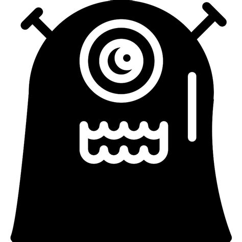 Robot Character With Antennas Couple One Big Eye And A Mouth Vector Svg