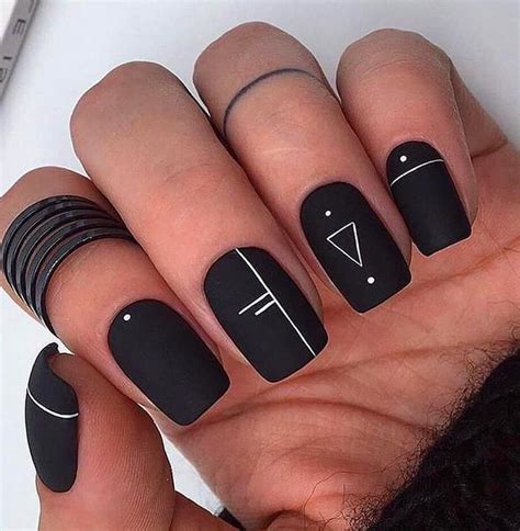 60 Trendy Matte Black Nails Designs Inspirations For Ladies Black