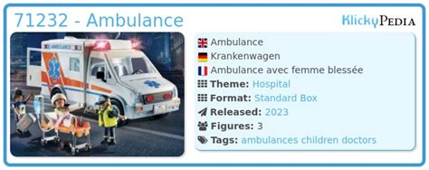 Playmobil Set 71232 Ambulance Klickypedia