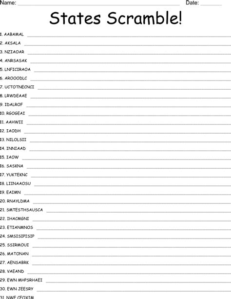 The States Word Search Wordmint