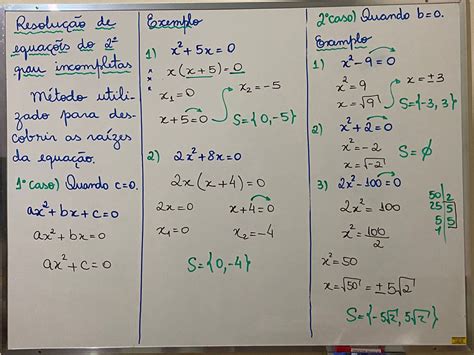 Equações Do 2° Grau Incompletas