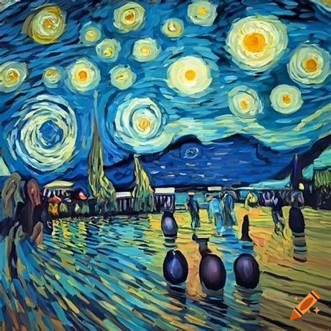 Van Gogh Inspired Starry Night Bowling Party On Craiyon