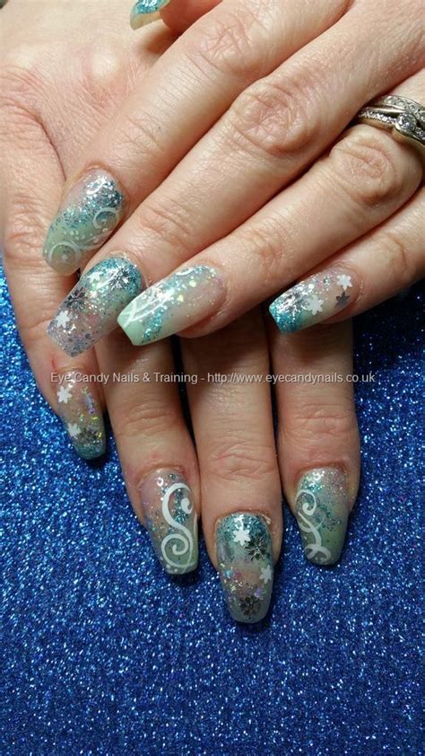 Eye Candy Nails And Training Frozen Glitter Acrylic Fades With Freehand