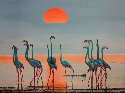 Flamingos Painting By Will Schumm Saatchi Art