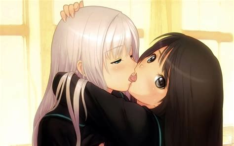 Anime Kiss Girls Wallpapers Wallpaper Cave