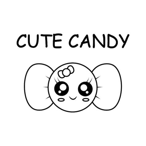 Premium Vector | Cute candy vector illustration template for coloring ...