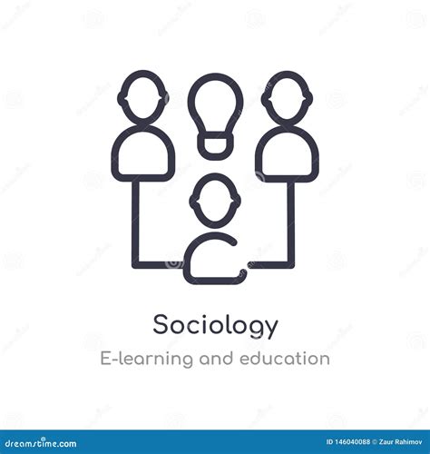 Sociology Outline Icon Isolated Line Vector Illustration From E